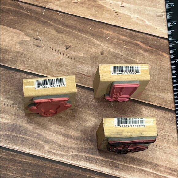 STUDIO G LOT OF 3 HOLIDAY THEMED RUBBER STAMPS BY KATIE HALL PENGUIN NORTH POLE - Picture 2 of 6